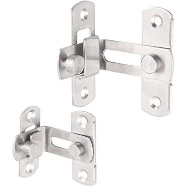 Imagem de Corrente de segurança de porta, trava de porta, fechadura de corrente de aço inoxidável, trava de bloqueio de ângulo reto, trava deslizante de porta de celeiro, portas de segurança para janelas