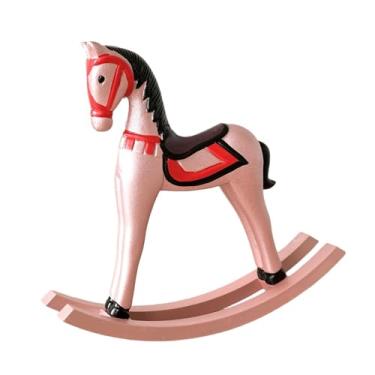 Imagem de BLWOTMOR Estátua de Cavalo de Balanço em Madeira para Decoração de Quarto Infantil