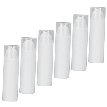 Imagem de 6pcs Dispensing Press Bottle Airless Lotion Bottle Travel Size Toiletries Containers Cosmetics Bottle Airless Pump Jar Shampoo Travel Lotion Container Dispenser Plastic with Cover/173