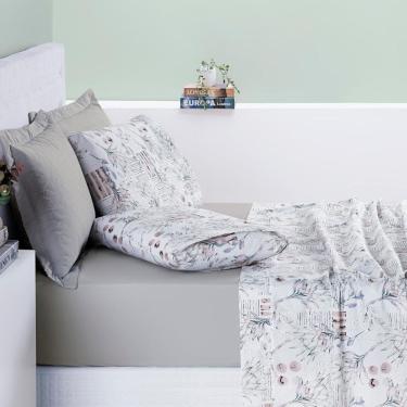 Imagem de Conjunto Lencol Casal Queen Size Selin Algodao Estampada