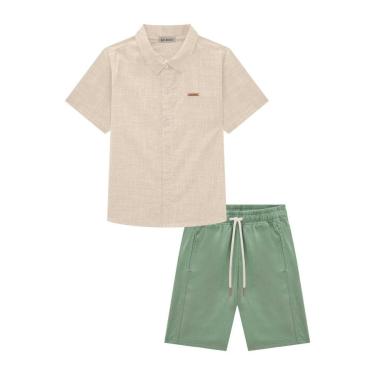 Imagem de Conjunto Infantil Menino Camisa Off White/Bermuda Luc.boo-Masculino