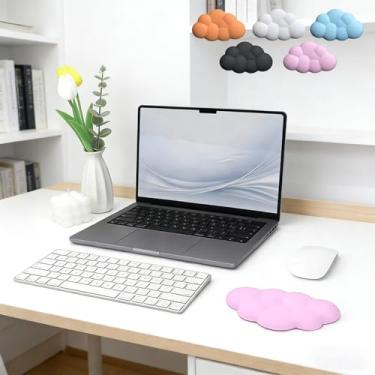 Imagem de Almofada ergonômica macia para descanso de pulso para suporte de teclado, uso na mesa