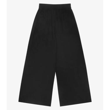 Imagem de Calça Pantalona Feminina Visco Maquinetada Rovitex Preto, GG, Preto