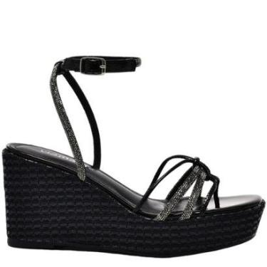 Imagem de Sandália Anabela Feminina Casual Dia a Dia com Strass Via Marte 23-11509-Feminino