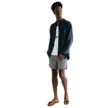 Imagem de Bermuda de Banho Hering Listrada Azul-Masculino