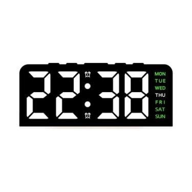 Imagem de Despertador Digital LED Com Alimentação USB E Luz Ambiente, 4 Níveis D