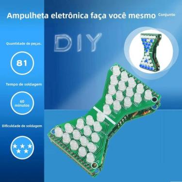 Imagem de Kit Eletrônico DIY De Relógio De Areia LED Com Placa PCB De Camada Dup