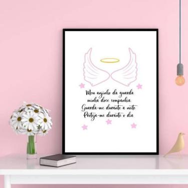 Imagem de Quadro Decorativo Meu Anjinho Da Guarda 33X24 Madeira Preta