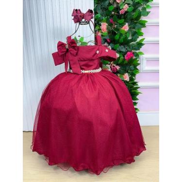 Imagem de Vestido Longo Doce Elegância Marsala da Banana Club para Meninas, Falu