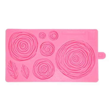 Imagem de Rosas molde vara prova tóxico livre inodoro máquina de lavar louça segura silicone folha flor molde para diy bolo chocolate