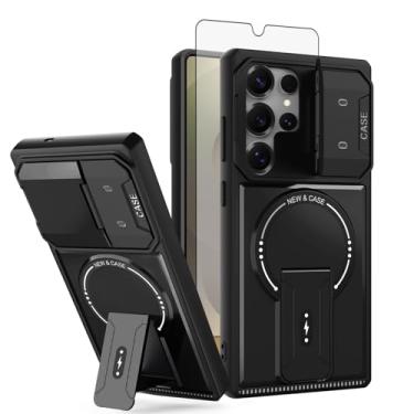 Imagem de Furiet Capa para celular Samsung Galaxy S24 Ultra 5G com capa de lente e protetor de tela, carregamento sem fio, suporte Magsafe, à prova de choque, capa fina híbrida de silicone macio para S24Ultra