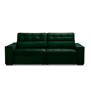 Imagem de Sofa Retratil Reclinavel 2 Lugares 2,70 Vitória Veludo Verde Lansofbr