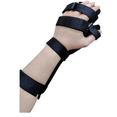 Imagem de Tala de PVC para Punho, Mãos e Dedos Preta Ortofly, Direito
