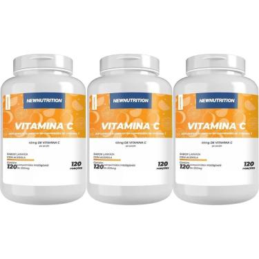 Imagem de Kit 3X Vitamina C 45mg - 120 Comprimidos Mastigáveis Laranja com Acerola - NewNutrition-Masculino