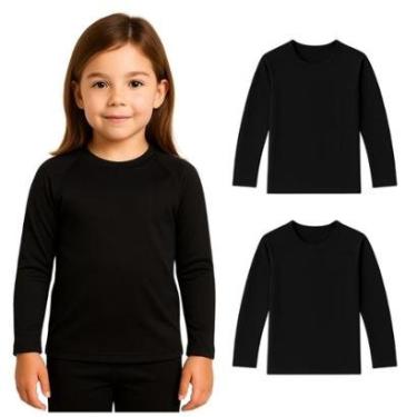 Imagem de Kit 2 Camisetas Manga Longa Infantil Menina Proteção Solar-Feminino