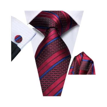 Imagem de Conjunto De Gravata, Abotoaduras E Lenço De Bolso Masculino Para Casam