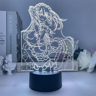 Imagem de 3D Night Light USB Date Um modelo de anime Kurumi Tokisaki ao vivo - t
