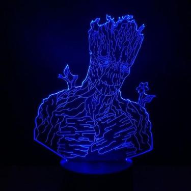 Imagem de 3D Night Light Guardiões da Galáxia Groot Colorful Touch - Taiyuanketa