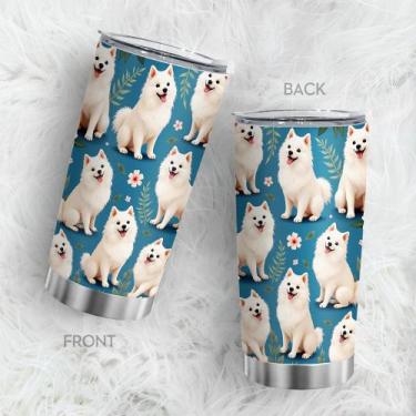 Imagem de Copo de viagem, caneca de café Oasisdream, 600 ml com estampa de cacho