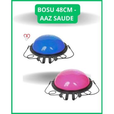 Imagem de Meia Bola Antiestouro Pilates Azul 48cm com Alças e Sistema Antiestour