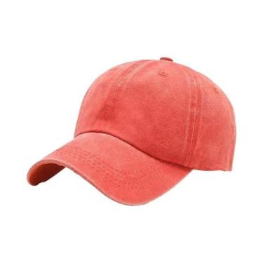 Imagem de Boné Feminino Retrô De Verão Cor Sólida Com Aba Curva Estilo Vintage L