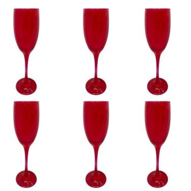 Imagem de Conjunto 6 Taças Vidro Vermelha Champanhe 190 Ml Nadir - Bialluz