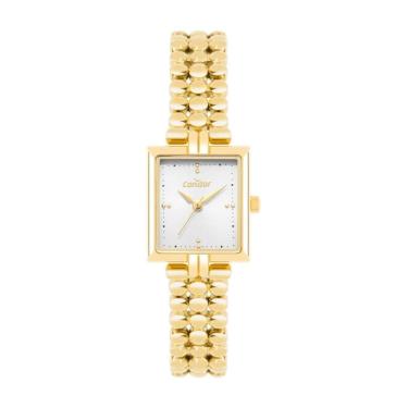 Imagem de Relógio Condor Feminino Ref: Co2035nuu/5k Retangular Bracelete Dourado
