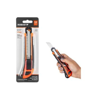 Imagem de 2 Estilete Retratil Profissional Gedore 18mm Emborrachado - GEDORE ROB