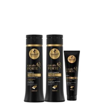 Imagem de Kit Haskell Cavalo Forte Shampoo 300ml + Condicionador 300ml + Leave-i