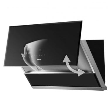Imagem de Coifa de embutir ou parede 91cm Robam preta aço inox vidro temperado motor brushless 13...