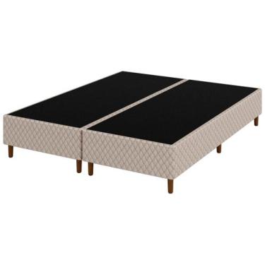 Imagem de Base Cama Box Queen Umaflex Bipartida 26x158x198cm Verona, Bege, Queen