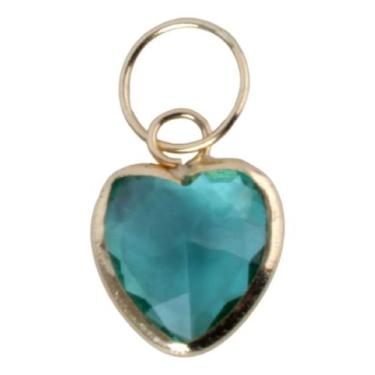 Imagem de Pingente ponto de luz coração 6mm ouro 18k 750 - VIRS, Verde claro