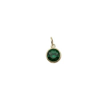 Imagem de Pingente ponto de luz redondo 5mm ouro 18k 750 - Virs, Verde