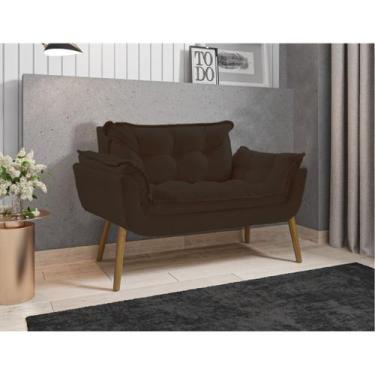 Imagem de Poltrona Decorativa Sofá Namoradeira 2 Lugares Opalla Marrom - Visan E