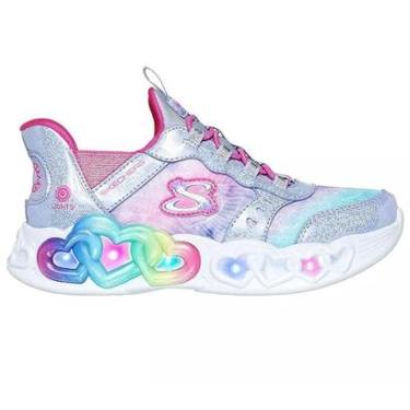 Imagem de Tênis Infantil Feminino Skechers Rosa com LED - 303755L-Feminino