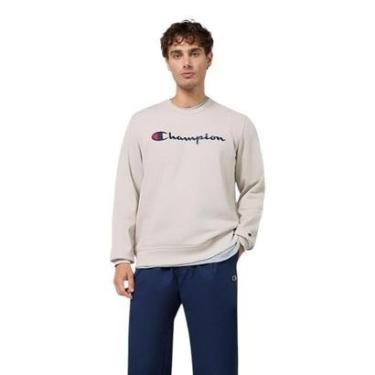 Imagem de Moletom Champion Crewneck Athletic Script Dark Caqui-Masculino