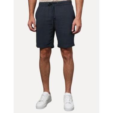 Imagem de Bermuda Calvin Klein Masculina Essentials Linho Azul Marinho-Masculino