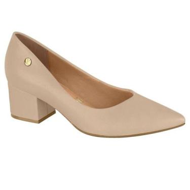 Imagem de Sapato Scarpin Salto Grosso Casual Feminino Vizzano 1220315 Bege, 37