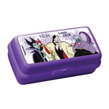 Imagem de Porta sanduíche infantil retangular as vilãs roxa da tupperware 