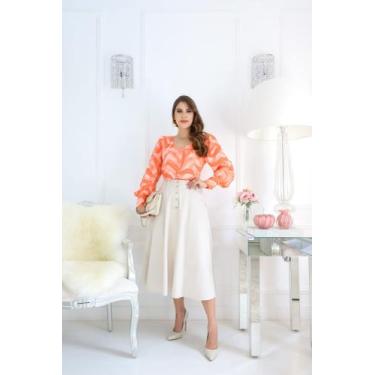 Imagem de BLUSA Enandra g1 e g2  saia  marnie linho g - coloniel 
