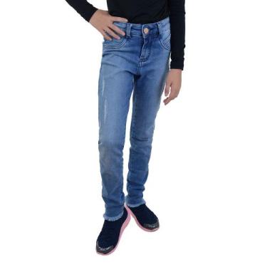 Imagem de Calça Infantil Feminina Mundolelê Jeans Skinny Hot - 6029, 08, Azul