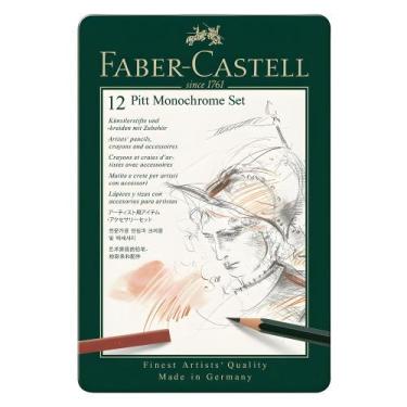 Imagem de Estojo Metal Monocromático Faber Castell para Desenho 12 Peças - FABER
