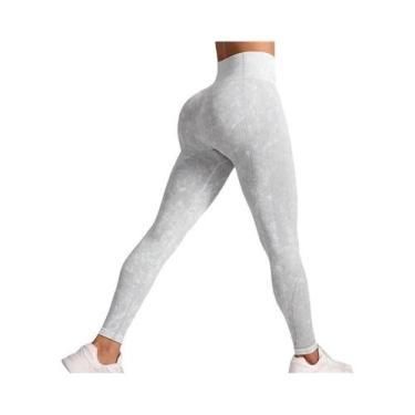 Imagem de Leggings De Yoga Femininas De Cintura Alta Sem Costura Em Nylon, Calça