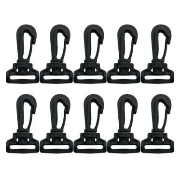 Imagem de 100un Mosquetão 25mm Preto Plástico Fecho Gancho Alça Bolsa - Sem Marc
