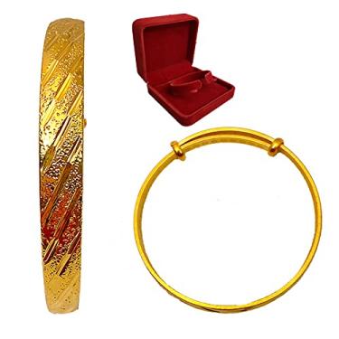 Imagem de Pulseira ajustável, pulseira de cobre banhada a ouro de 8 mm, pulseira de ouro de meteoro fosca joia perfeita melhor presente para ela
