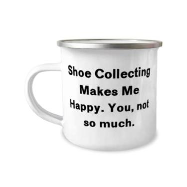 Imagem de Presentes especiais para colecionar sapatos, coleção de sapatos Makes Me Happy. Você, não muito, coleção de sapatos 355 ml Caneca de acampamento de