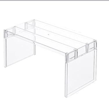 Imagem de Carrinho de cozinha multifuncional, prateleira transparente de armazenamento em camadas, prateleira de armazenamento de mesa, estante de plástico, organizador de cosméticos diversos, prateleiras de vegetais para cozinhas (cor: pequeno)