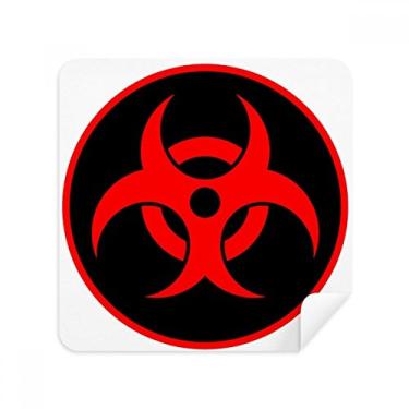 Imagem de Red Dangerous Chemical Radiation Symbol Glasses Cloth Screen Cleaner Suede Fabric 2 Pack