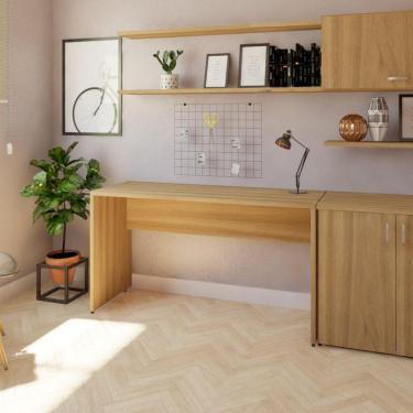 Imagem de Mesa Reta Corp 25mm 130 cm Bramov Móveis Carvalho Mel