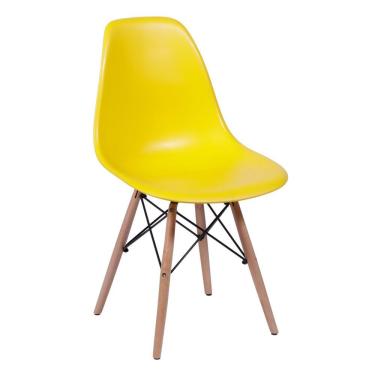 Imagem de Cadeira Eames Eiffel com Pés de Madeira - Amarelo